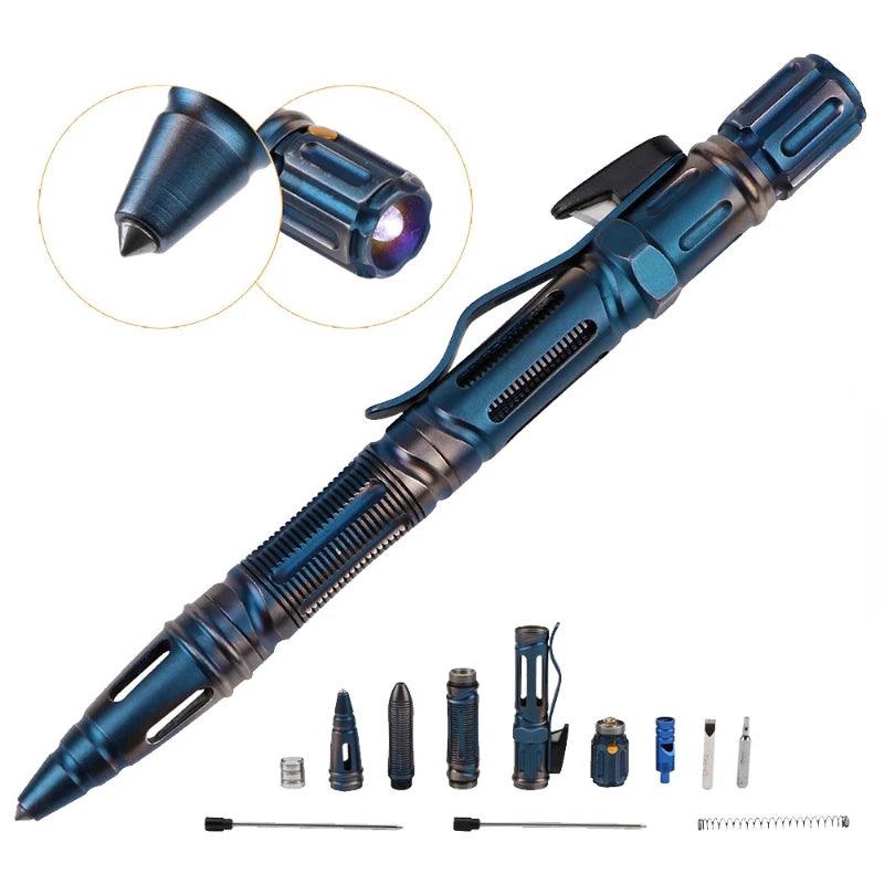 Stylo de Survie Multifonction 7-en-1 avec LED, Sifflet et Brise-Glace - Variante