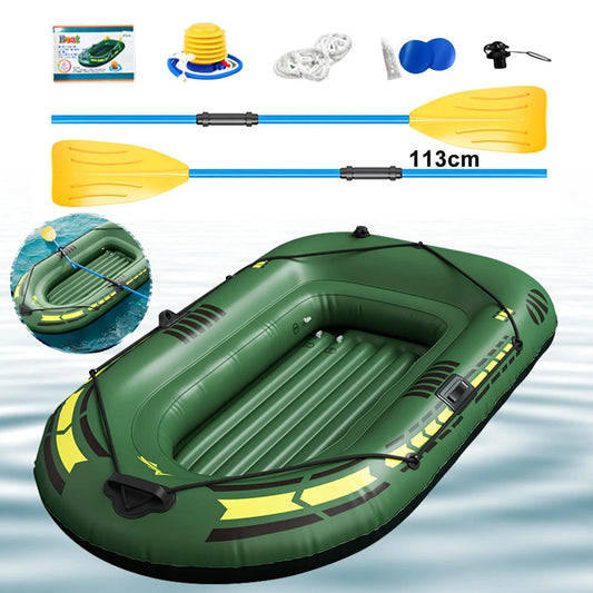 Bateau Gonflable Portable avec Pompe et Rames – Idéal pour Pêche et Aventures Aquatiques