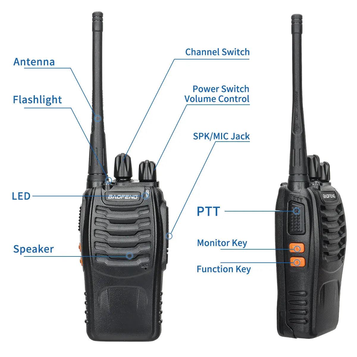 Baofeng BF-888S – Talkie-Walkie Bidirectionnel UHF Longue Portée 100 km