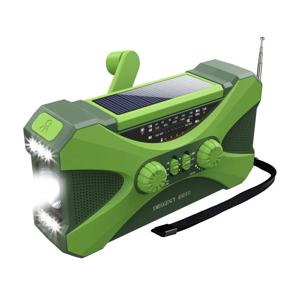 Radio d’Urgence Solaire Portable – AM/FM/WB, Manivelle et Lampe de Poche