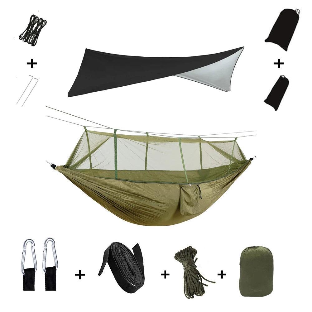 Hamac de Camping avec Moustiquaire – Abri Portable et Lit de Survie - Variante