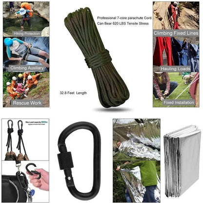 Kit de Survie d’Urgence Professionnel – Équipement Multifonction pour Aventures Outdoor