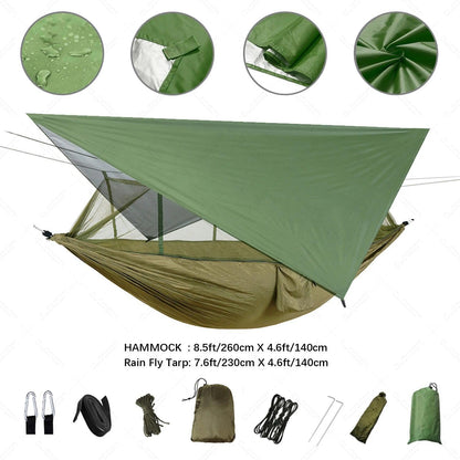 Hamac de Camping avec Moustiquaire – Abri Portable et Lit de Survie