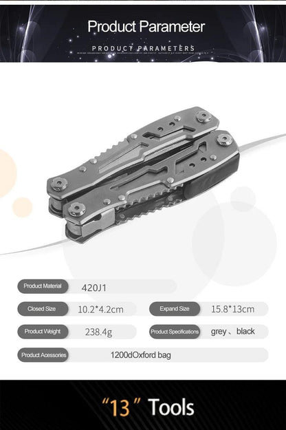 Pince Pliante Multifonctionnelle – Couteau de Poche en Acier Inoxydable