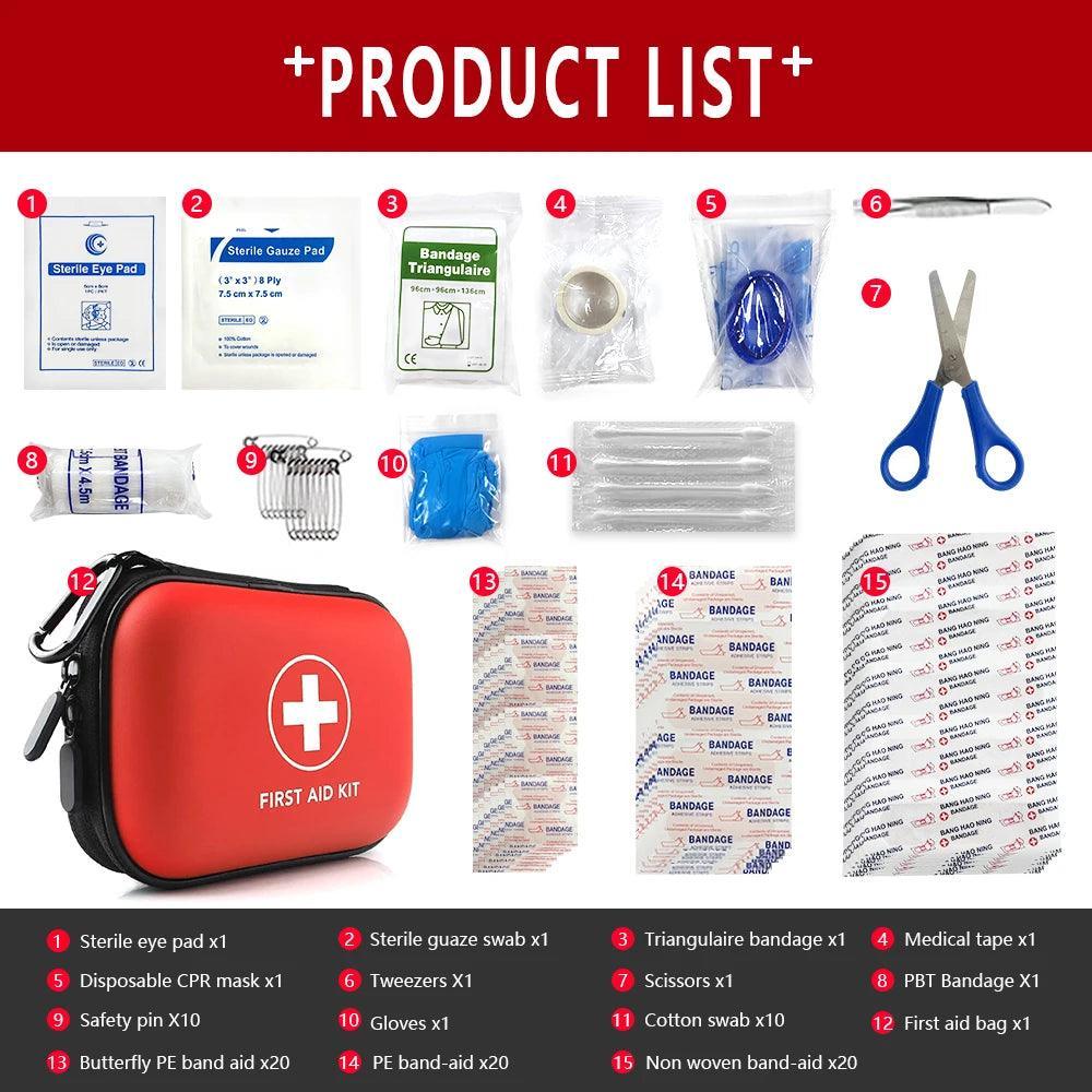 Trousse de Premiers Soins Médicaux d’Urgence – 91 Pièces Essentielles pour Maison, Voyage et Outdoor - Variante