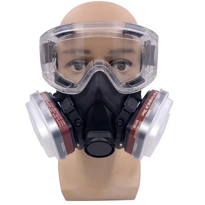 Masque à Gaz Anti-Poussière avec Lunettes Anti-Buée – Sécurité et Protection