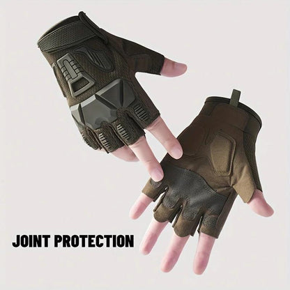 Gants de Moto à Coque Dure - Protection Demi-Doigt pour Sports Outdoor